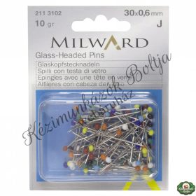 Milward acél gombostű (üveg fejű)