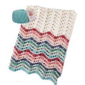 Horgolt babatakaró Baby Pure Cotton fonalból - Hullámok